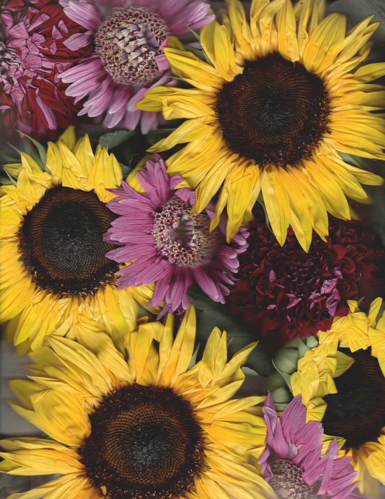 Mixed floral bouquet preservation print — archival wedding scanography